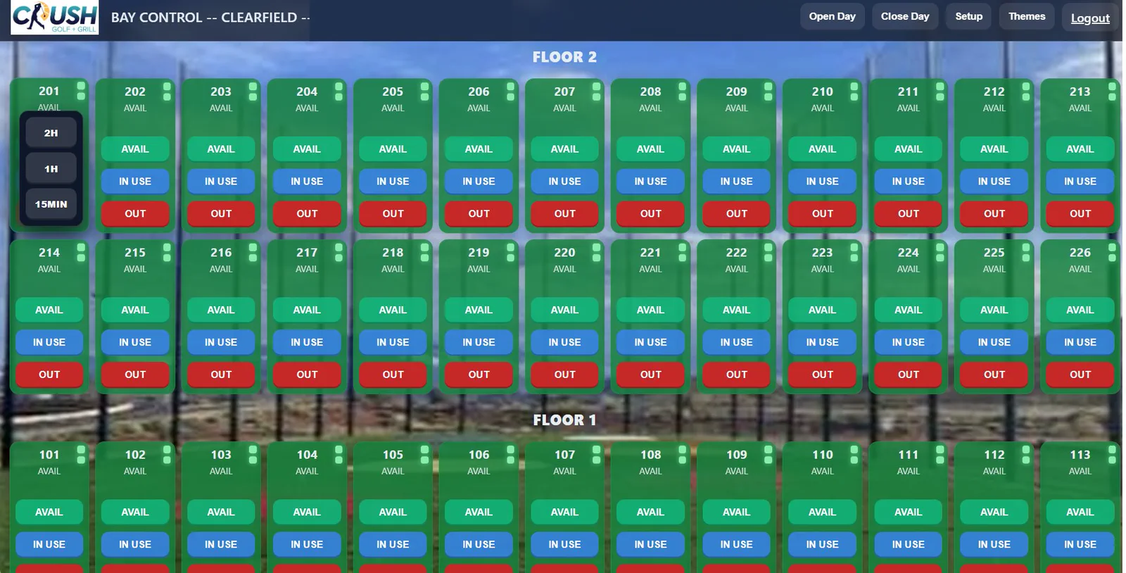 Bay Control commercial operations dashboard