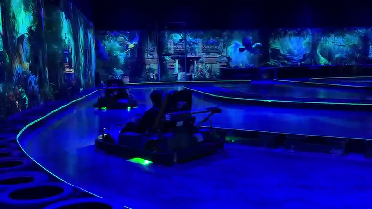 The Rush Funplex Logan go-karts in action