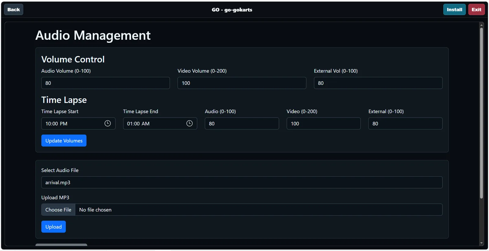 GoKart ShowMaster audio management