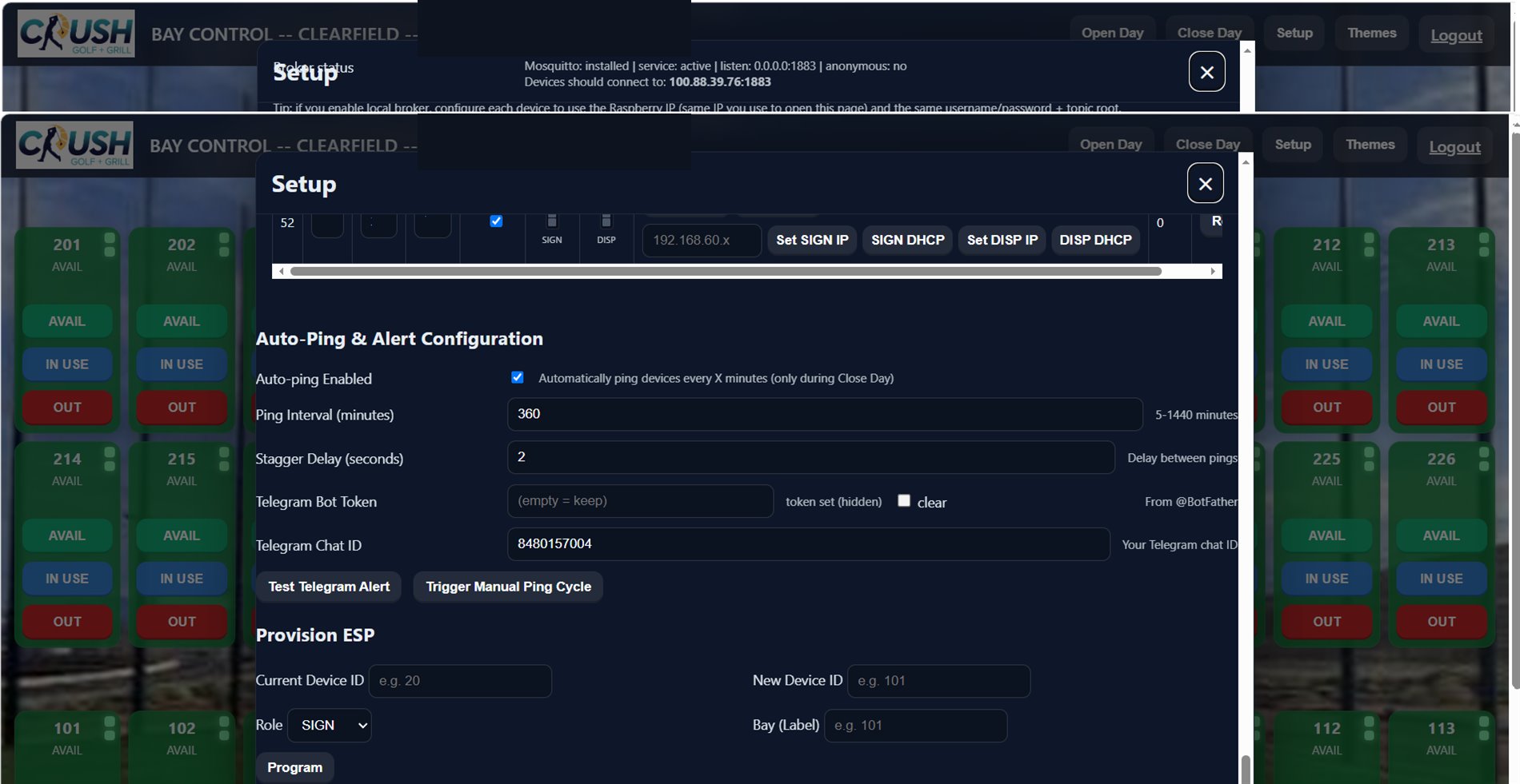 Bay Control automatic alerts configuration