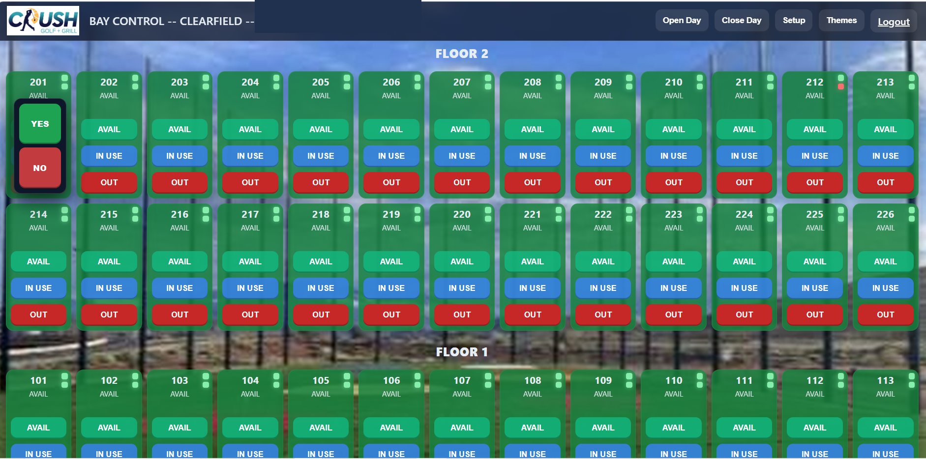 Bay Control maintenance and out-of-service dashboard